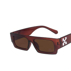 New Luxury Brand Rectangle Sunglasses Maroon / Resin