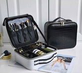 New Multi-Functional PU Leather Cosmetic Bag for Women - Portable Travel Storage Makeup Case
