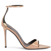 New Pointed Toe Ankle Strap Heels EU 33 / Beige / 7.5CM