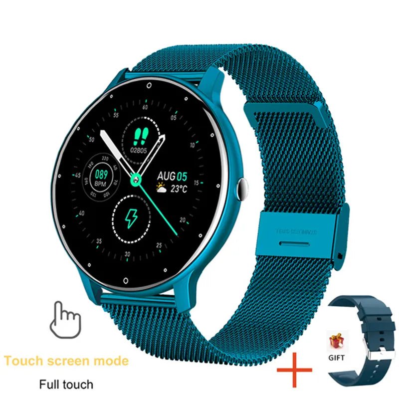 New Smart Watch: Heart Rate & Sleep Monitor, Fitness Tracker, IP67 Waterproof Blue net