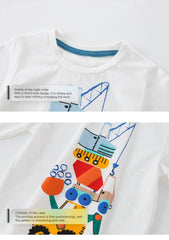 Next Toddler Long-Sleeve T-Shirt with Construction Crane and Excavator Applique