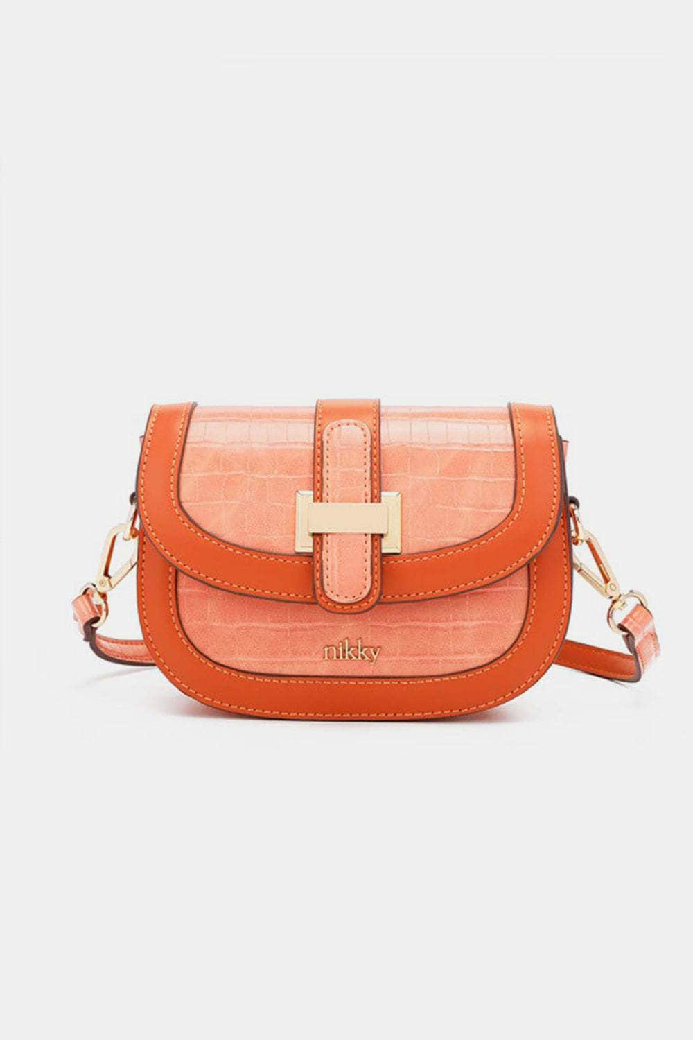 Nicole Lee USA Croc Embossed Crossbody Bag Orange / One Size