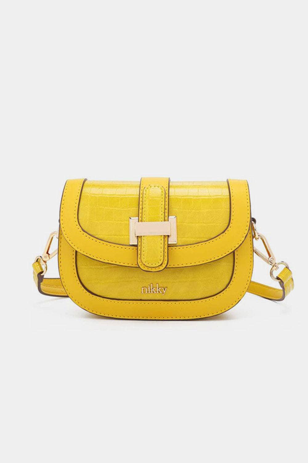 Nicole Lee USA Croc Embossed Crossbody Bag Yellow / One Size