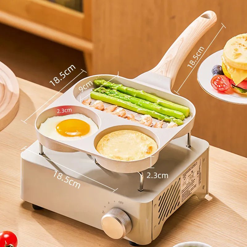 Nonstick Aluminum Alloy Wok Set with Medical Stone Coating - Multifunctional Kitchen Utensils for Steak, Egg, Pancake, Pot 3 in 1 / 20-24cm