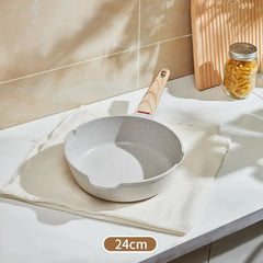 Nonstick Aluminum Alloy Wok Set with Medical Stone Coating - Multifunctional Kitchen Utensils for Steak, Egg, Pancake, Pot Without Cover 24CM / 20-24cm