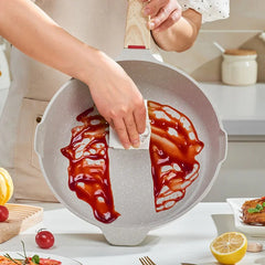 Nonstick wok set with medical stone coating, multifunctional for cooking