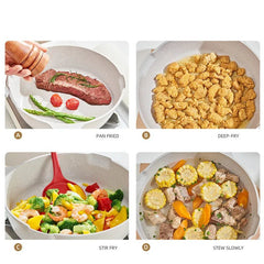 Nonstick wok set with medical stone coating, multifunctional for cooking
