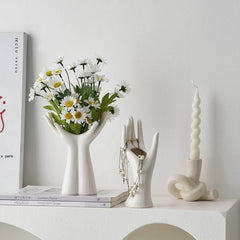 Nordic Ceramic Hand Vase - Home, Office, Living Room Decor