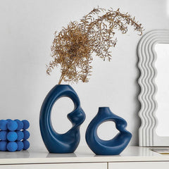 Nordic Ceramic Vase: Wedding Flower Decoration, Modern Living Room Decor, Dried Flowers