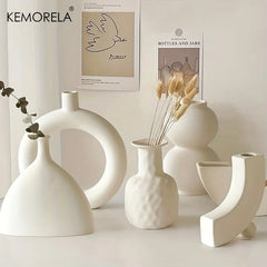 Nordic Circular Hollow Ceramic Vase Home Decor Gift