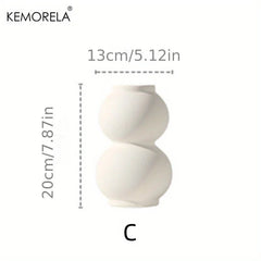 Nordic Circular Hollow Ceramic Vase Home Decor Gift as photo shows 3