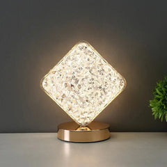 Nordic Crystal Star Lamp: Rechargeable Touch Night Light for Romantic Bedside square desk lamp