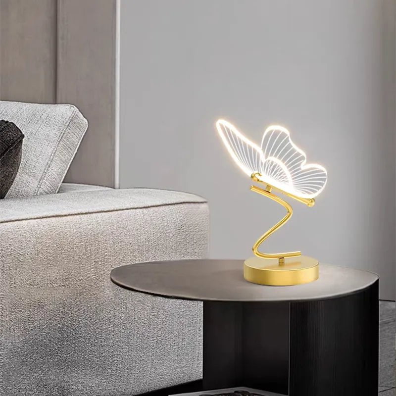 Nordic LED Table Lamp: Switch Button, Bedroom Bedside Light, Living Room Restaurant Decor, Butterfly Desk Lamp