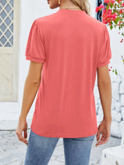 Notched Short Sleeve T-Shirt
