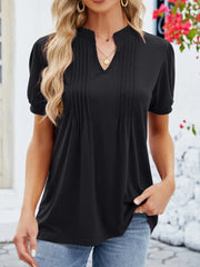 Notched Short Sleeve T-Shirt