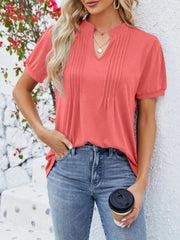 Notched Short Sleeve T-Shirt