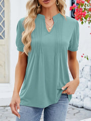 Notched Short Sleeve T-Shirt