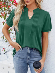 Notched Short Sleeve T-Shirt