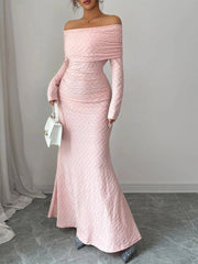 Off Shoulder Mermaid Maxi Dress