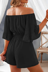 Off-Shoulder Romper with Elastic Waist