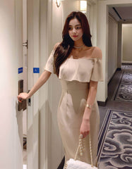 Off Shoulder Ruffled Sleeves Mermaid Dress