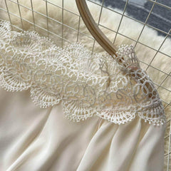 Off-Shoulder Scalloped Lace-Trimmed Maxi Dress