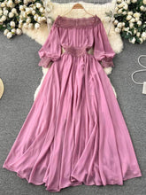 Off-Shoulder Scalloped Lace-Trimmed Maxi Dress MAX SIZE / PaleVioletRed