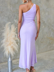 One-Shoulder Cutout Bodycon Maxi Dress