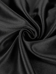 One Shoulder Lantern Sleeve Ruffle Hem Satin Dress