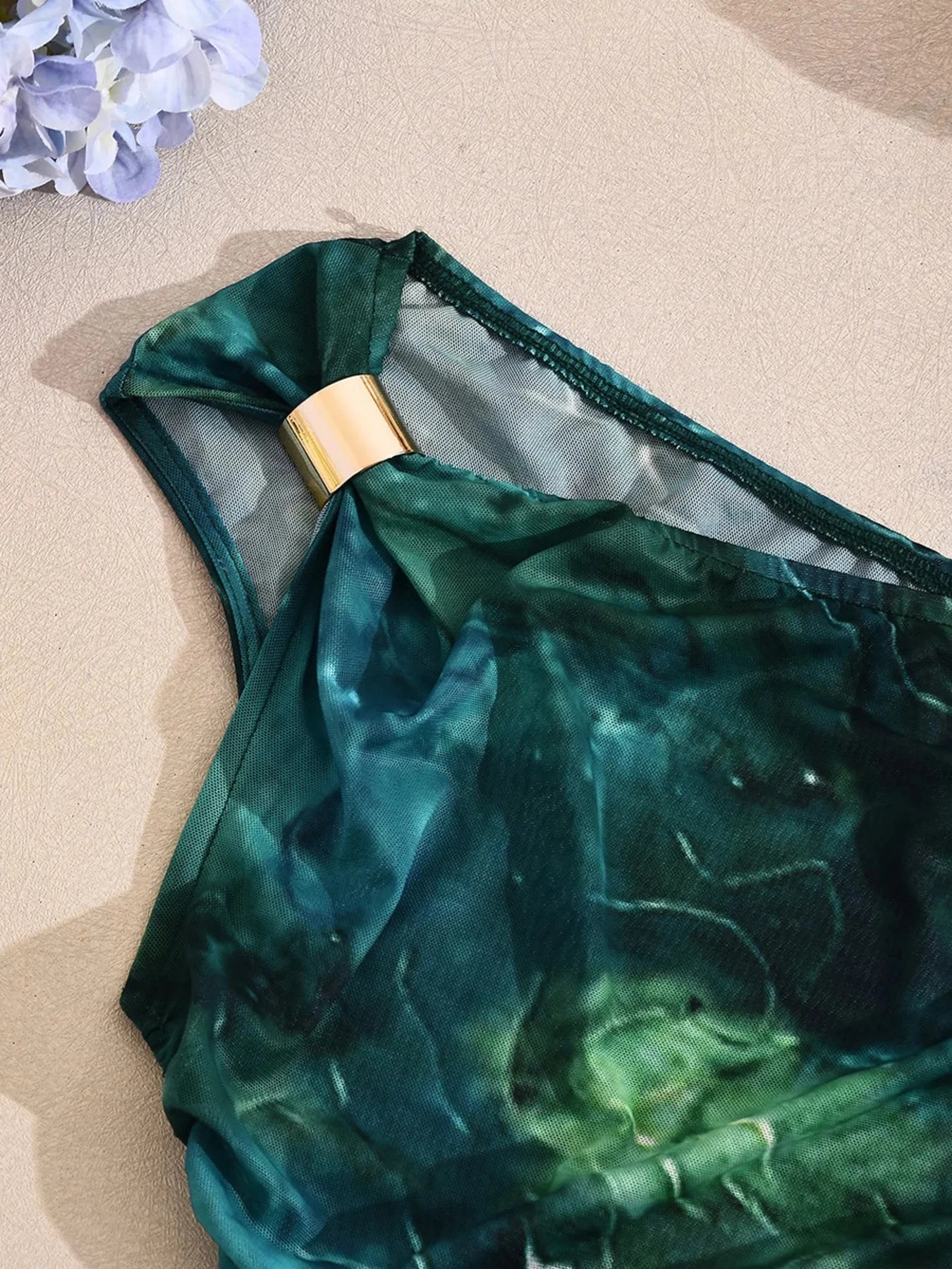 One Shoulder Printed Bodycon Maxi Dress