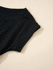 One Shoulder Short Sleeve Knotted Waist Jumpsuit