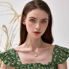 Opal Tablet Pendant Gold Necklace