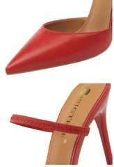 Open Back Pointy Toes Strap Slipper Stilettos