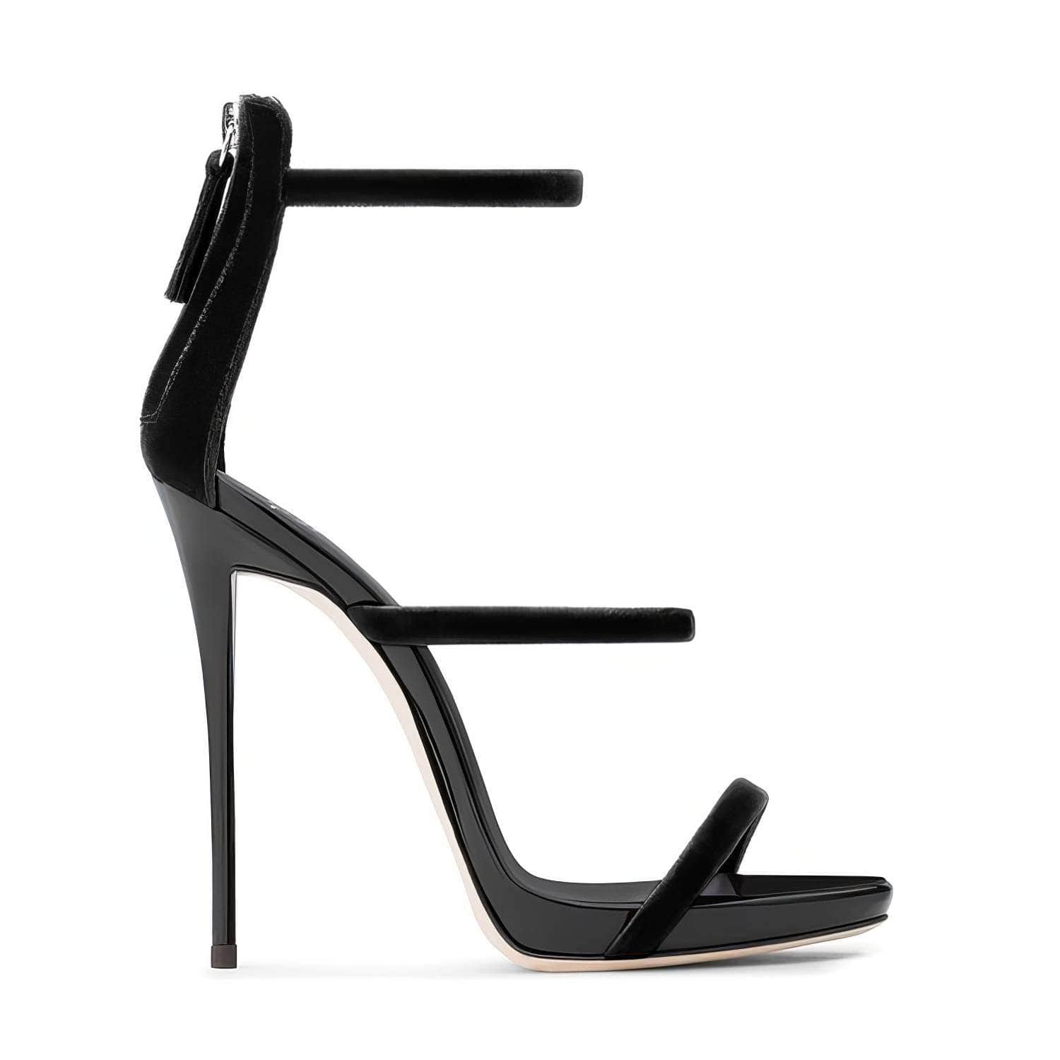 Open Toe Three Strap High Heels