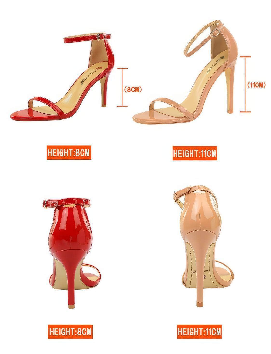 Open Toes Ankle Strap Sandal Stilettos