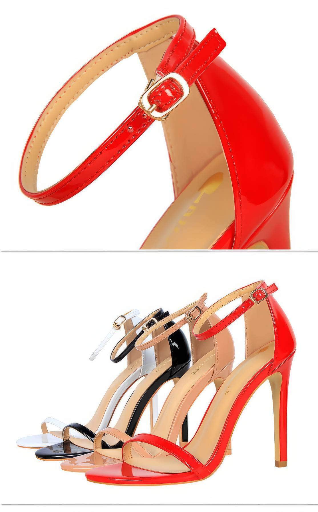 Open Toes Ankle Strap Sandal Stilettos