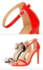 Open Toes Ankle Strap Sandal Stilettos