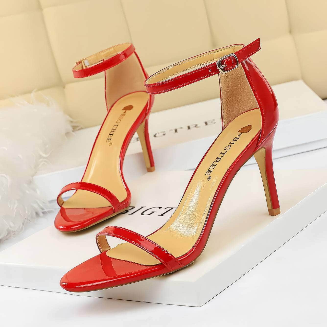 Open Toes Ankle Strap Sandal Stilettos