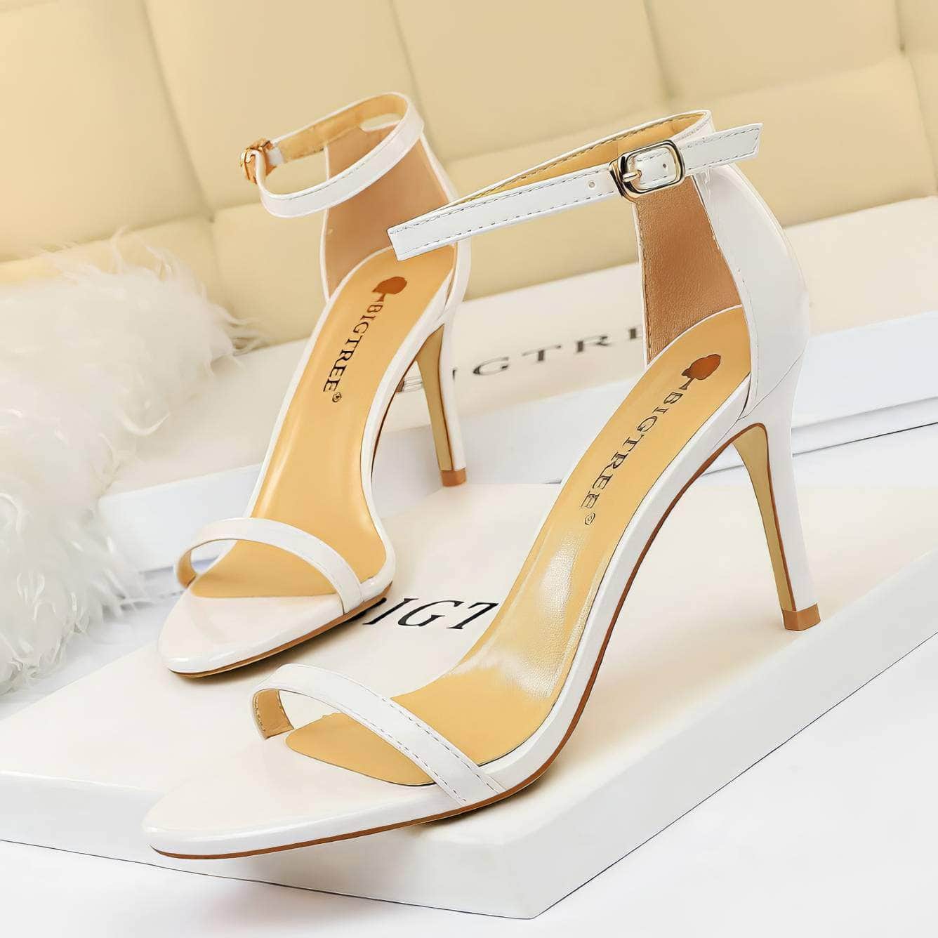 Open Toes Ankle Strap Sandal Stilettos