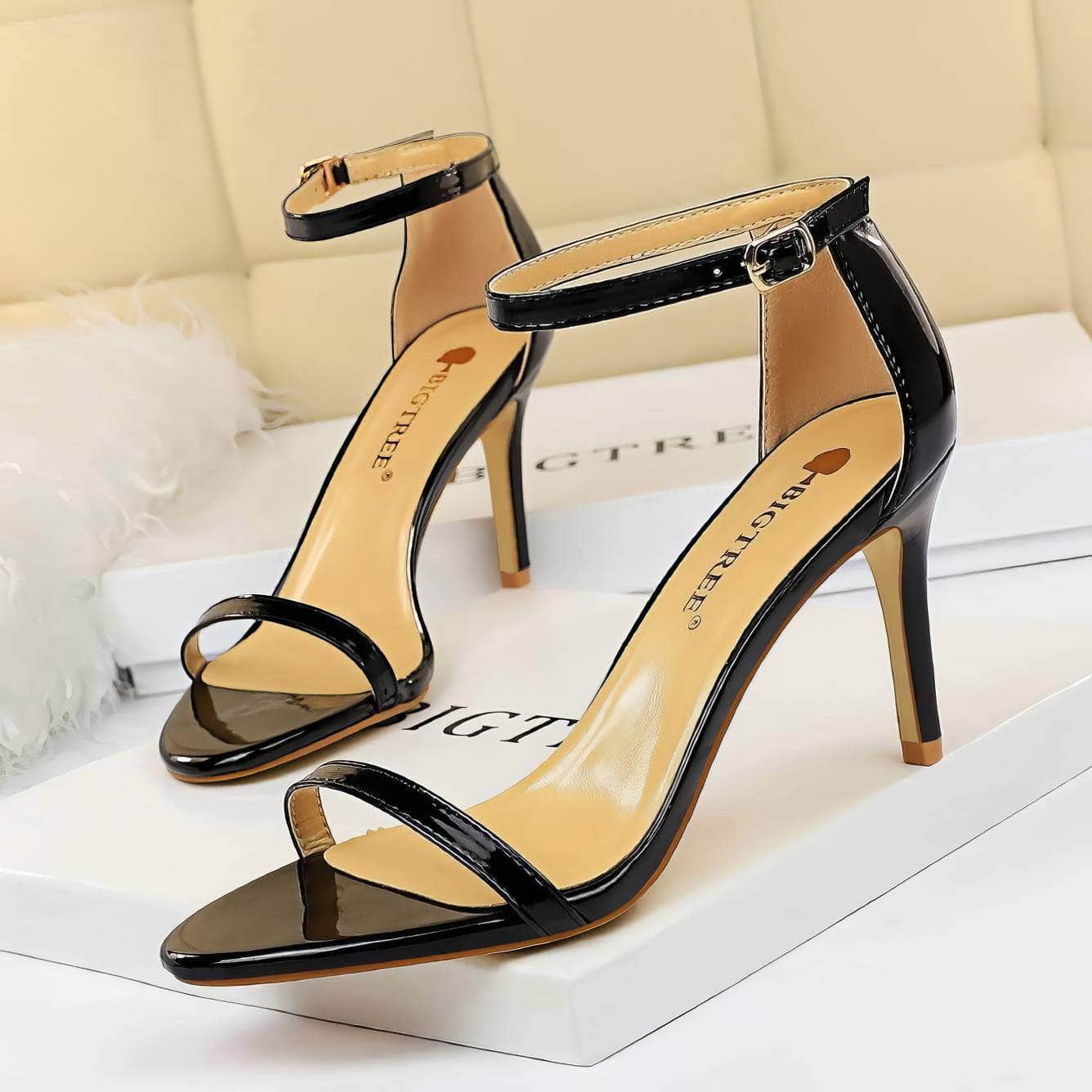 Open Toes Ankle Strap Sandal Stilettos
