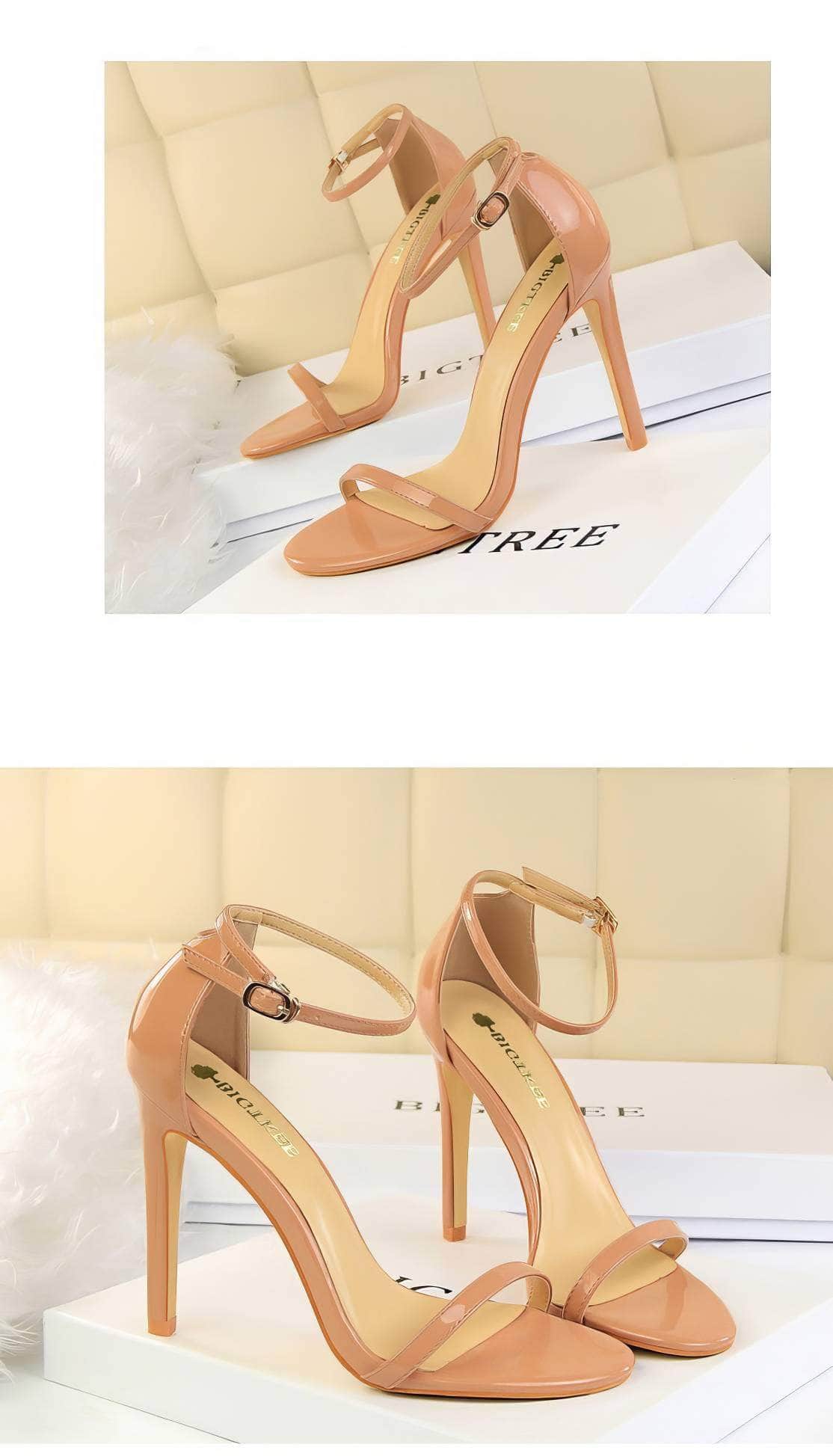Open Toes Ankle Strap Sandal Stilettos