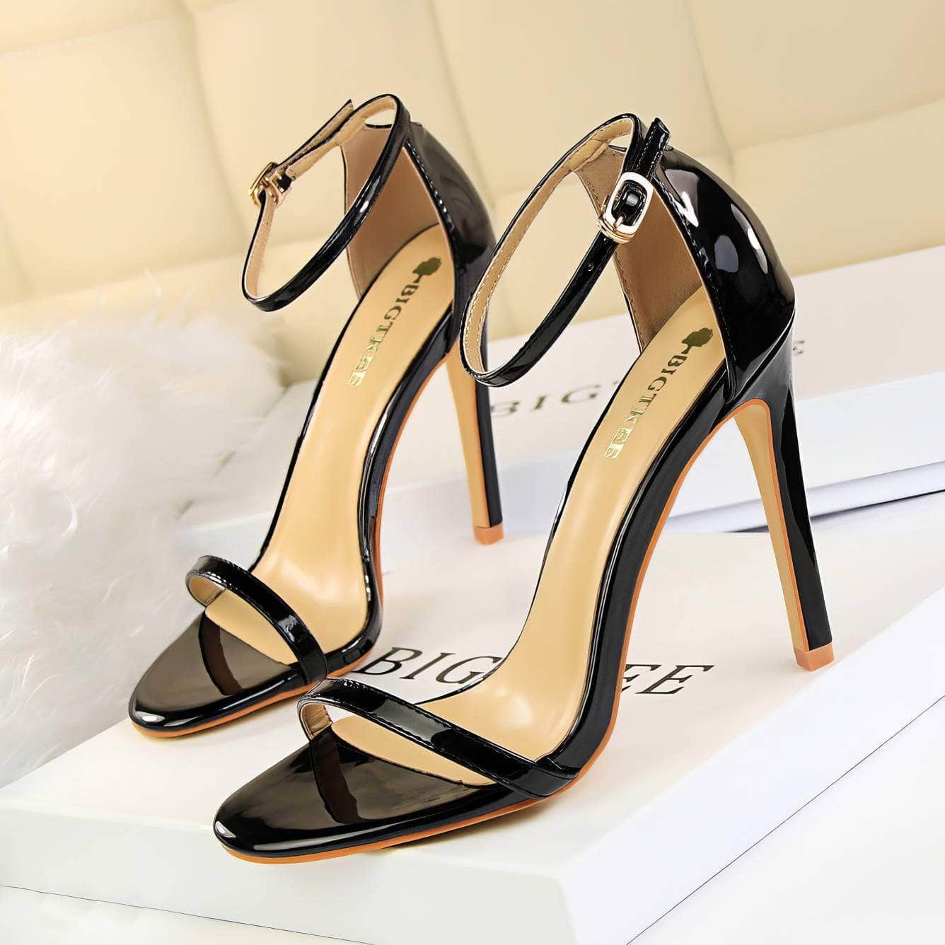 Open Toes Ankle Strap Sandal Stilettos