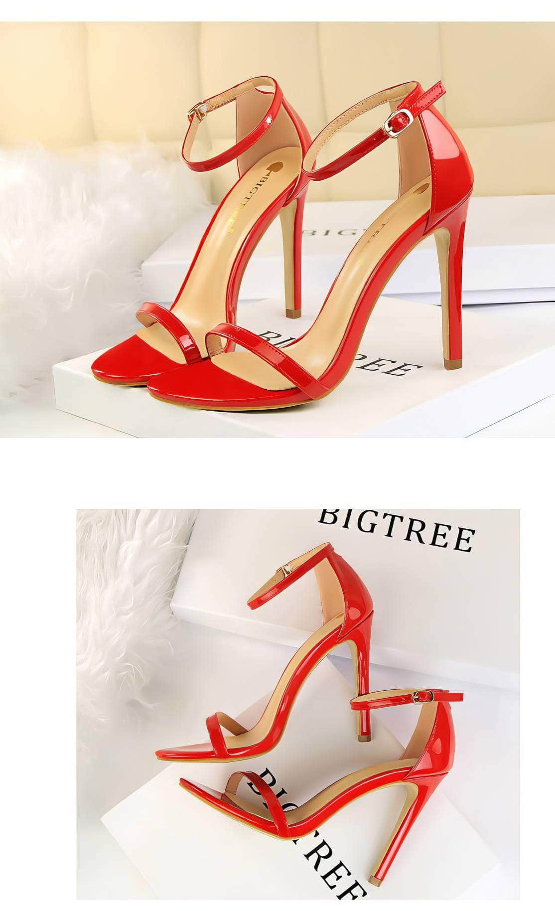 Open Toes Ankle Strap Sandal Stilettos