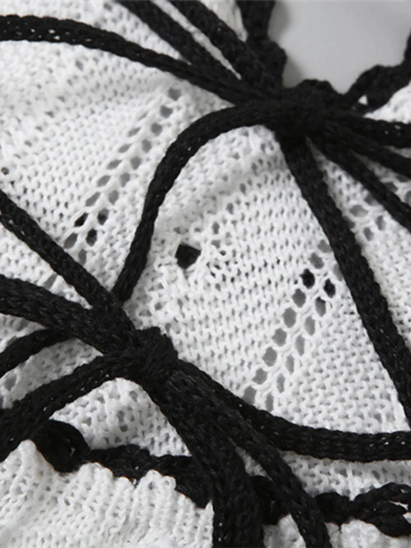 Openwork Halter Neck Maxi Sweater Dress