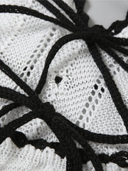 Openwork Halter Neck Maxi Sweater Dress