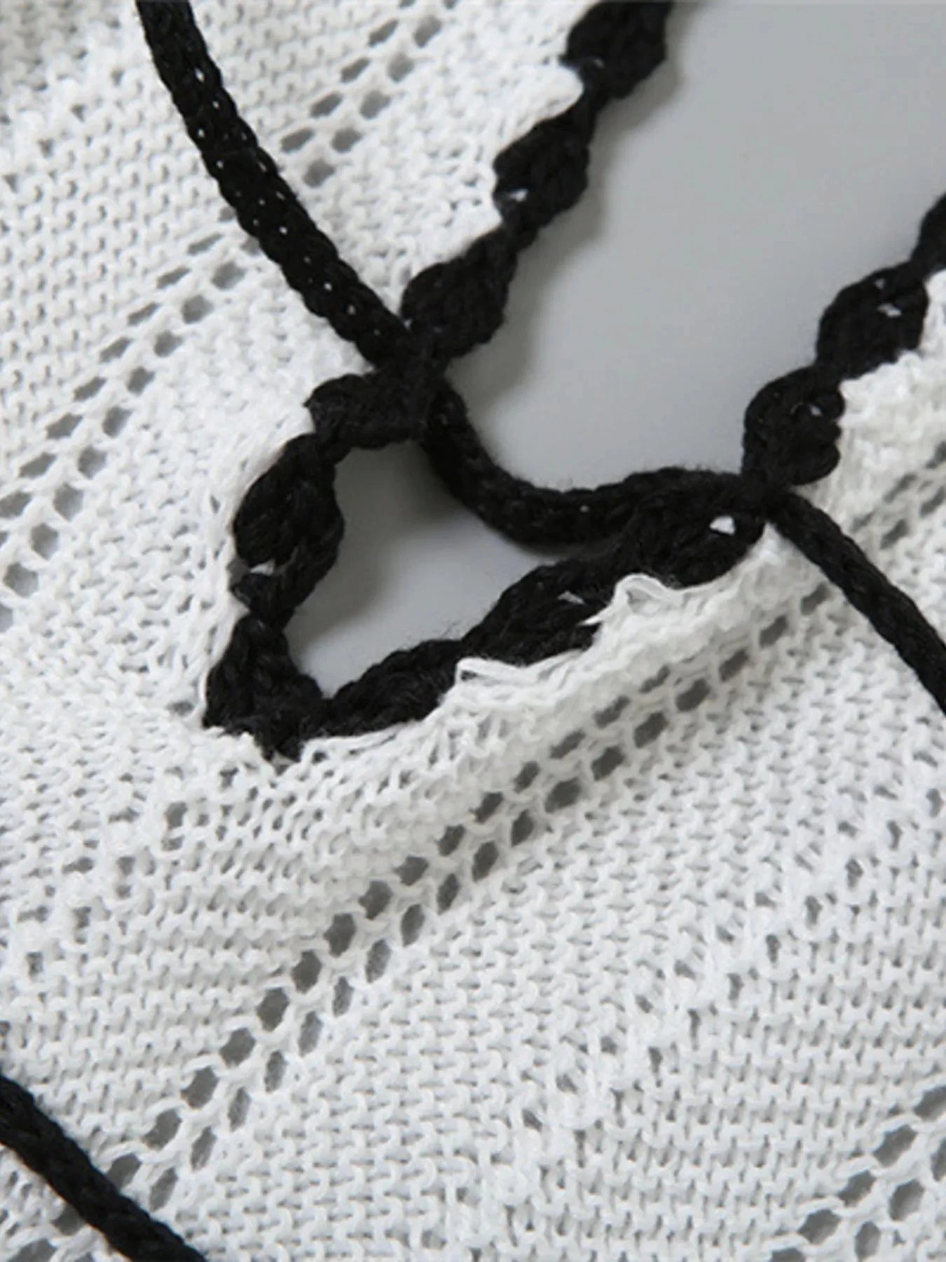 Openwork Halter Neck Maxi Sweater Dress