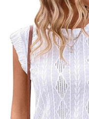 Openwork Round Neck Top