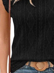 Openwork Round Neck Top