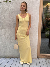 Openwork Sleeveless Maxi Dress Yellow / S