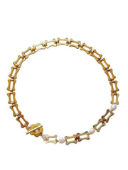 Orchid Charm Pearl Accented Floral Deco Necklace Gold / Necklace